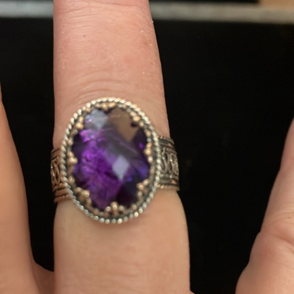 Amethyst and sterling silver ring - Picture 6 of 6